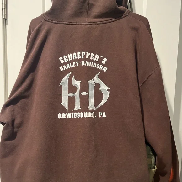 Brown Hoodie with Flame Graphics